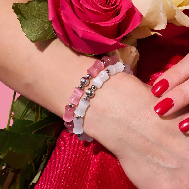 Pink Twilight | Ethereal Hourglass Cheshire Glass Bracelet