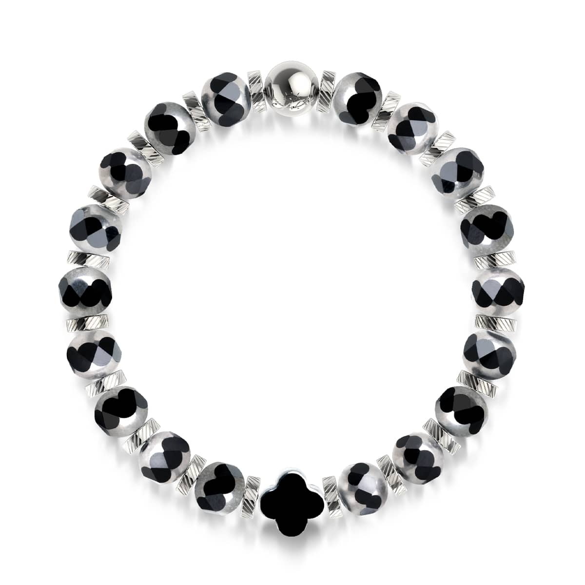 Black | Chrome Clover Bracelet