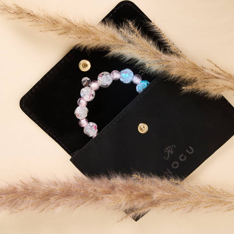 Pink Peony Firefly Glass Bloom Bracelet