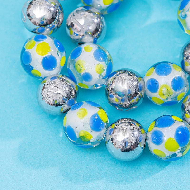 Lemon Sky Firefly Glass Polka Dot Bracelet