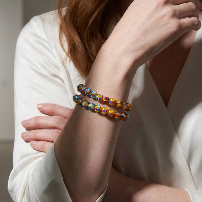 Clementine Splash | Firefly Glass Polka Dot Bracelet