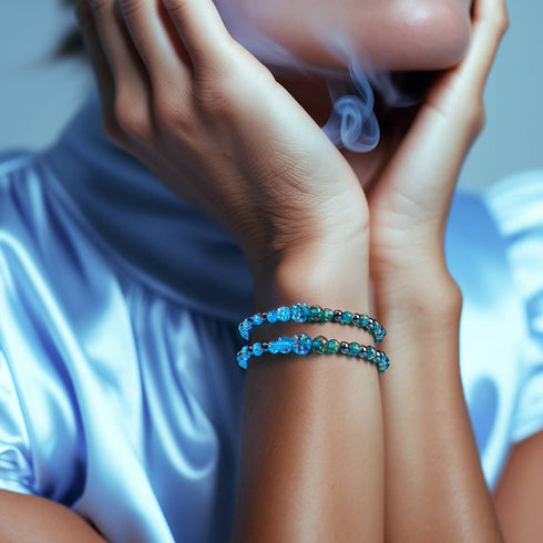 Teal | Firefly Glass Confetti Cascade Bracelet