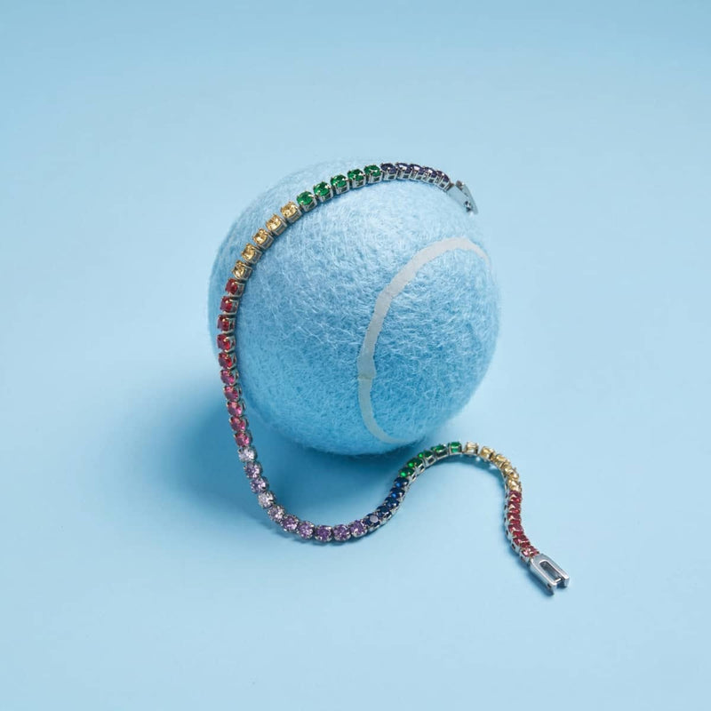Rhodium x Unicorn Crystal | Tennis Club Bracelet
