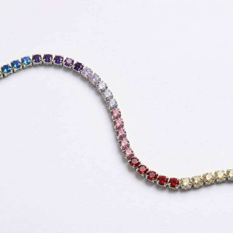 Rhodium x Unicorn Crystal | Tennis Club Bracelet