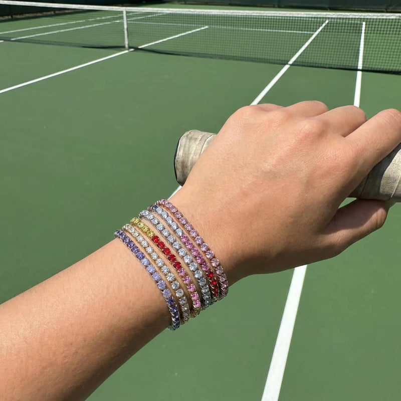 Rhodium x Unicorn Crystal | Tennis Club Bracelet