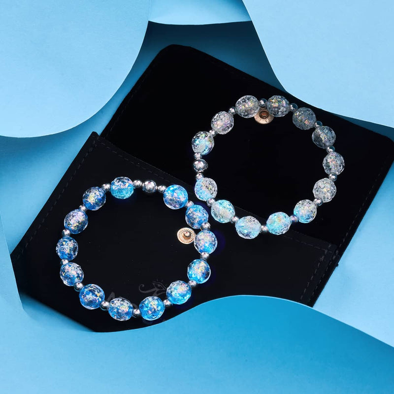 Rainbow Ice Storm | Firework Glass Ice Drop Bracelet 2-Set