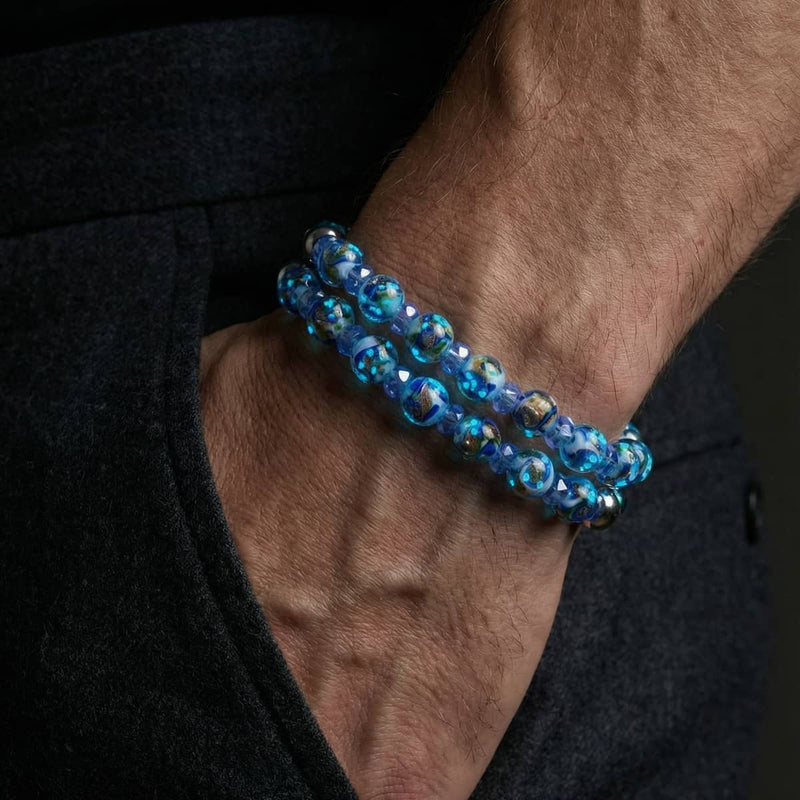 Topaz Storm | Firefly Glass x Crystal Swirl Bracelet