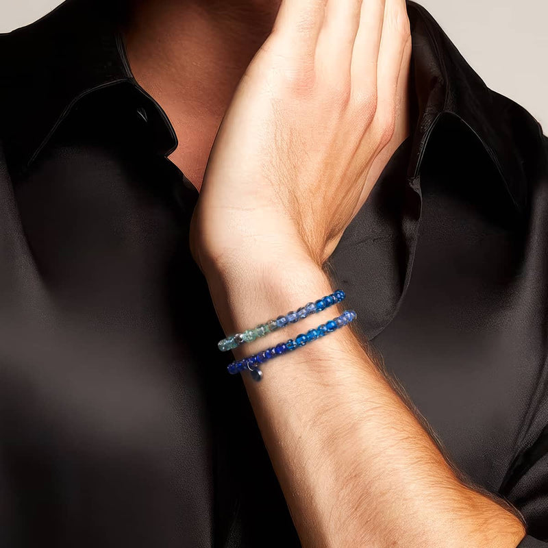 Aquamarine Ombre | 6mm Firefly Glass Bracelet