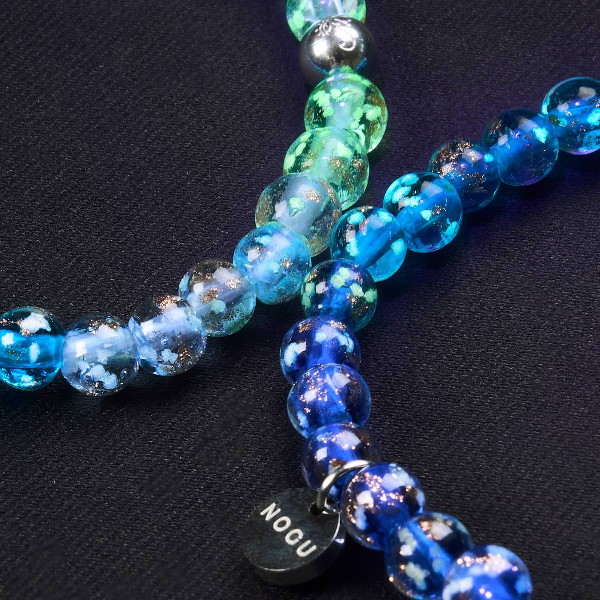 Aquamarine Ombre | 6mm Firefly Glass Bracelet