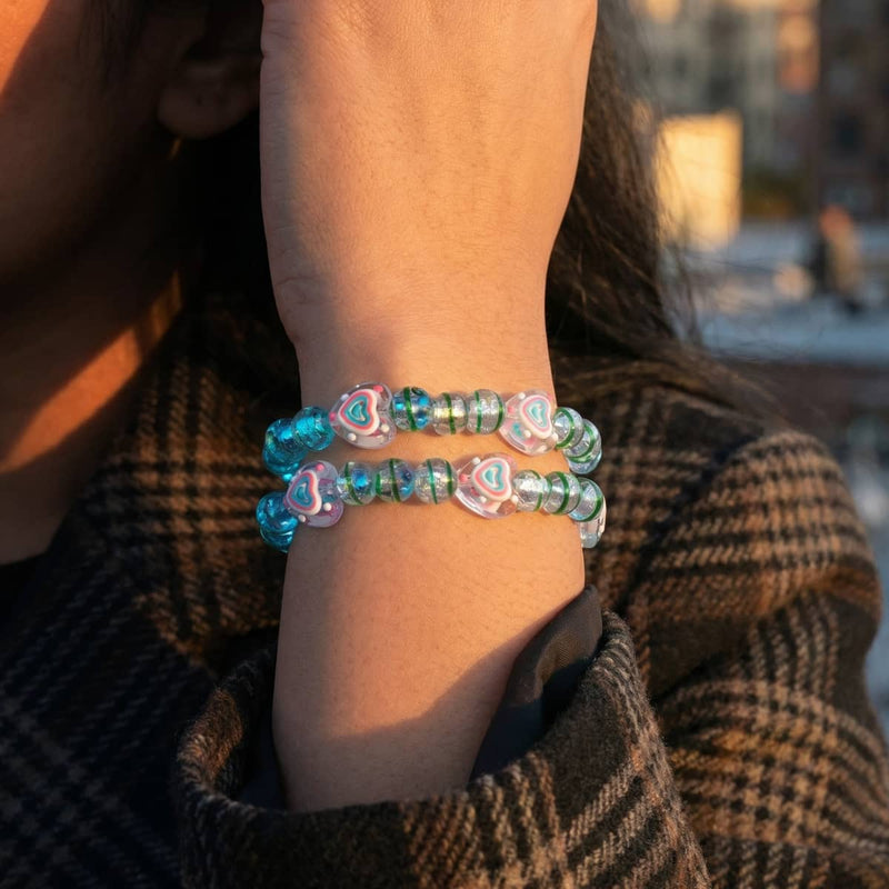 Teal Heartbreaker | Firework Glass Sugar Bracelet