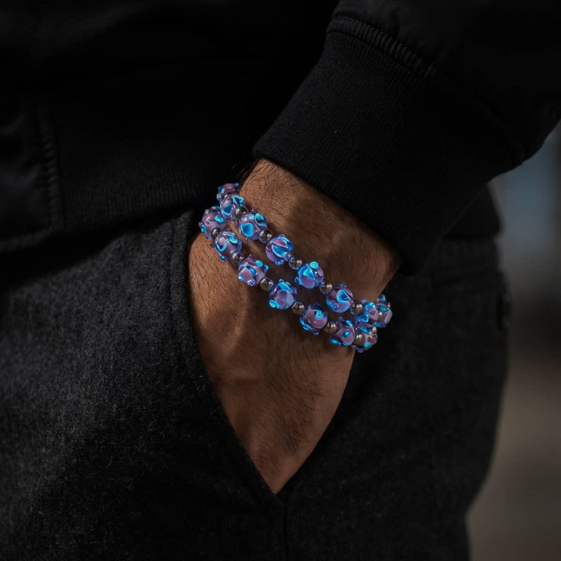 Twilight Bloom | Firefly Glass Tulip Bracelet