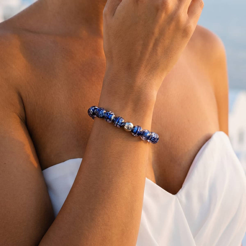 Midnight Sapphire | Firework Glass Orbit Bracelet