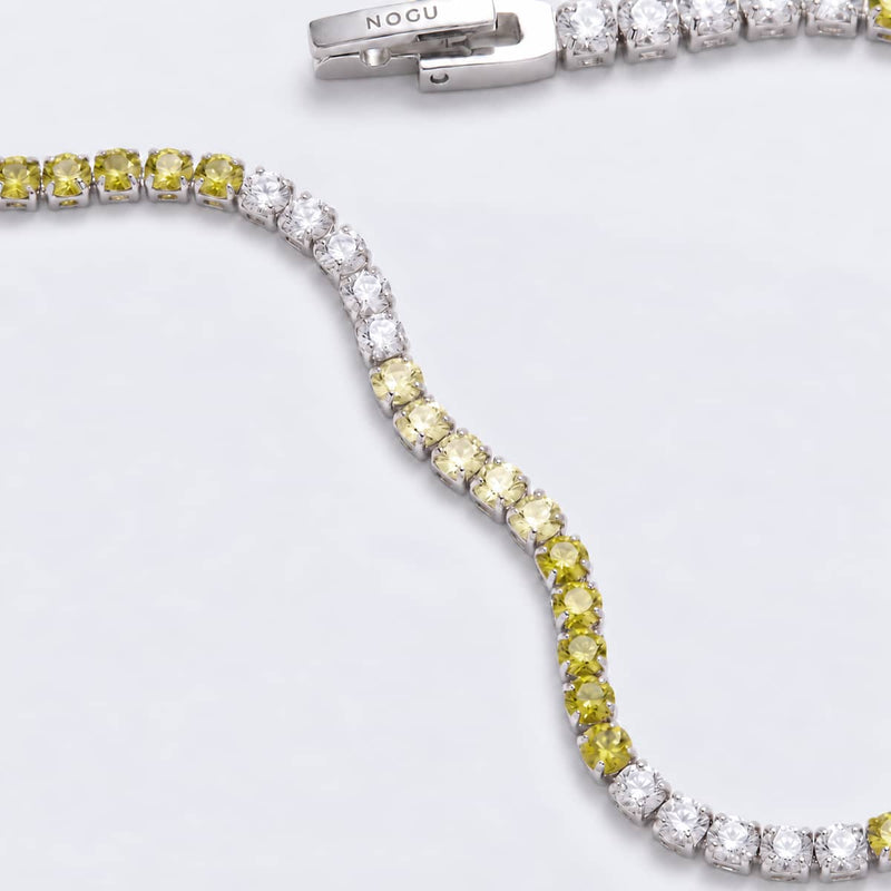 Lemon Ombre Crystal x Rhodium | Tennis Club Bracelet