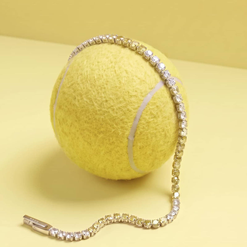 Lemon Ombre Crystal x Rhodium | Tennis Club Bracelet