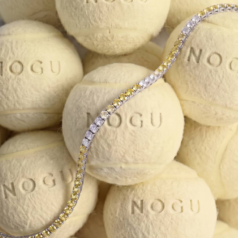 Lemon Ombre Crystal x Rhodium | Tennis Club Bracelet