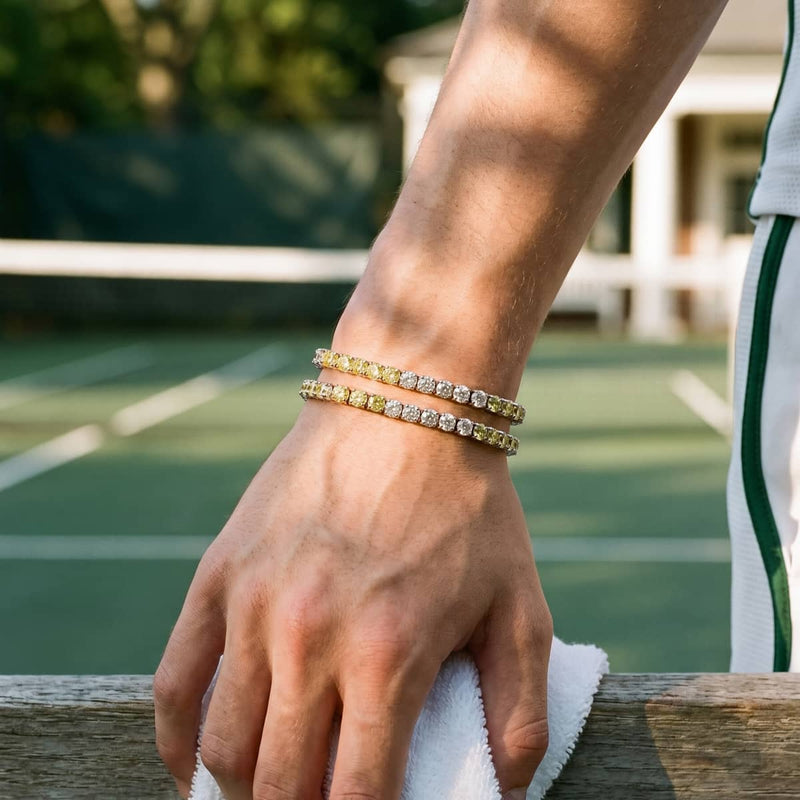 Lemon Ombre Crystal x Rhodium | Tennis Club Bracelet