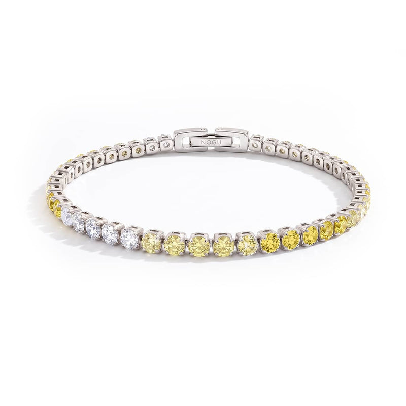 Lemon Ombre Crystal x Rhodium | Tennis Club Bracelet