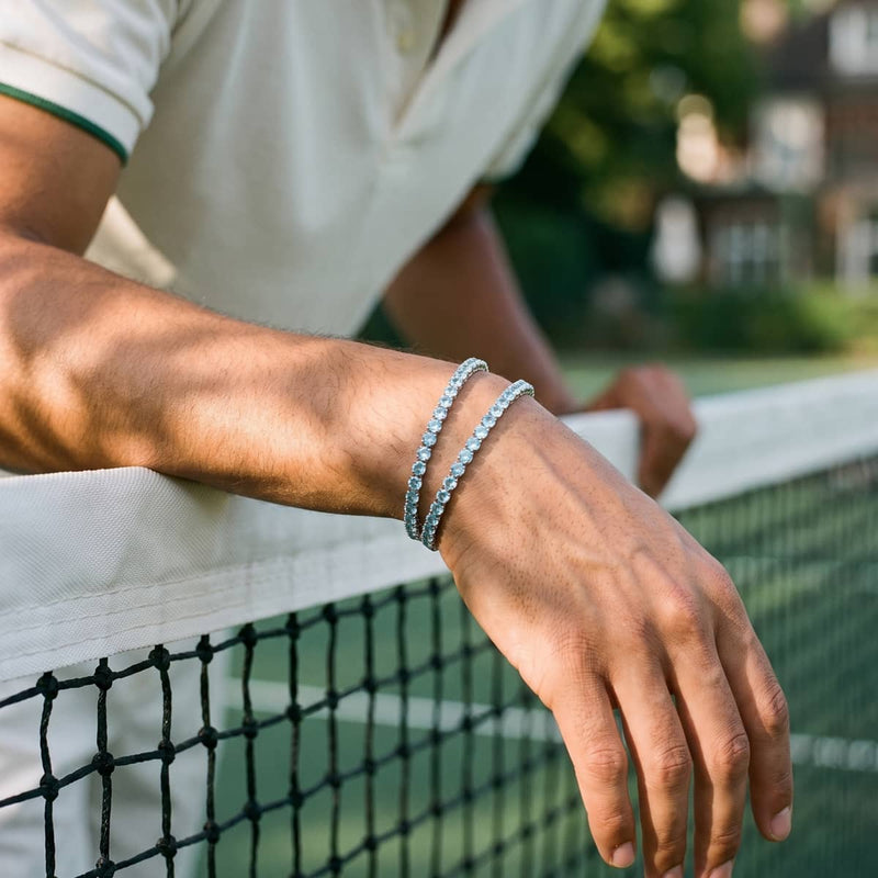 Topaz Crystal x Rhodium | Tennis Club Bracelet
