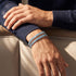 Aquamarine Baguette Cut Crystal x Rhodium | Tennis Bracelet