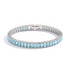 Aquamarine Baguette Cut Crystal x Rhodium | Tennis Bracelet