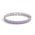 Amethyst Baguette Cut Crystal x Rhodium | Tennis Bracelet