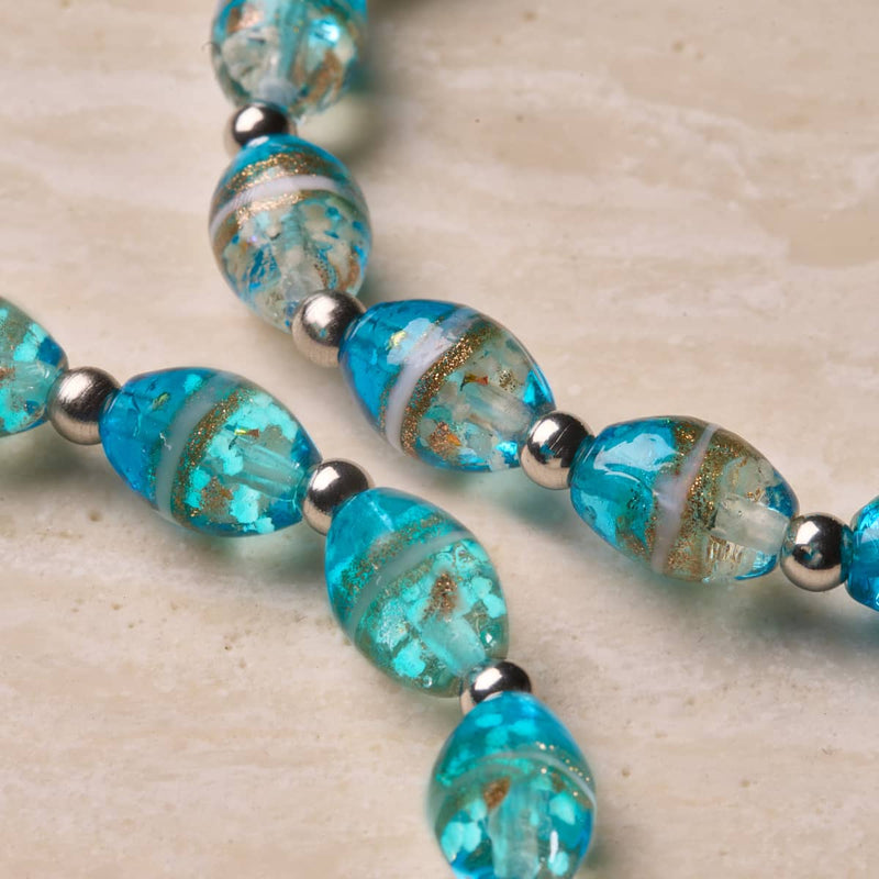 Ocean Tide | Tiger Glass Oval Bracelet