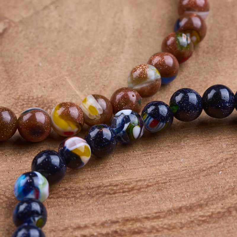 Millefiori Sandstone Bracelet 2-Set