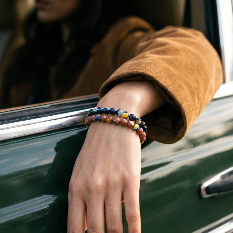 Millefiori Sandstone Bracelet 2-Set