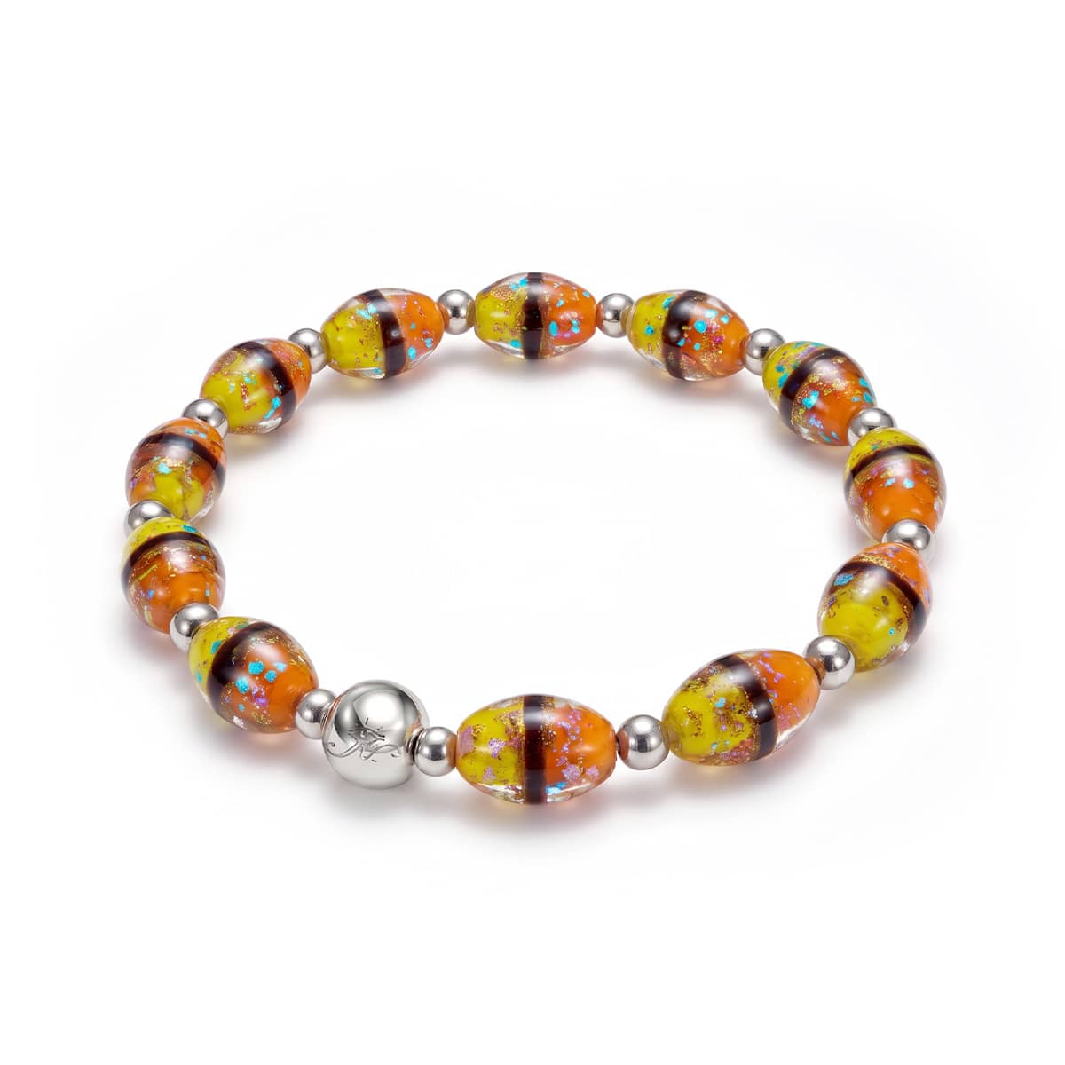 Golden Shore | Tiger Glass Oval Bracelet