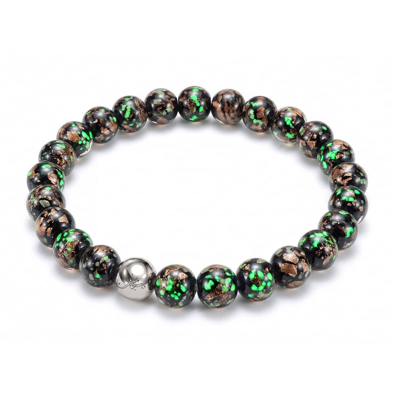 Obsidian | .925 Sterling Silver | Firefly Glass Bracelet