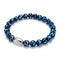 Pitch Black | .925 Sterling Silver | Firefly Glass Bracelet