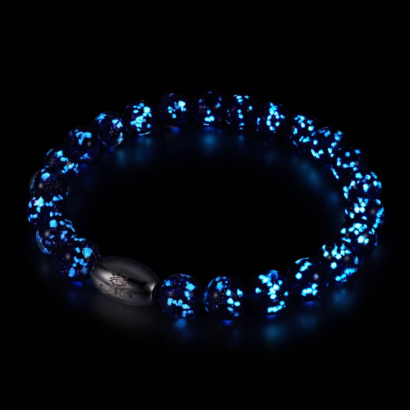 Pitch Black | .925 Sterling Silver | Firefly Glass Bracelet
