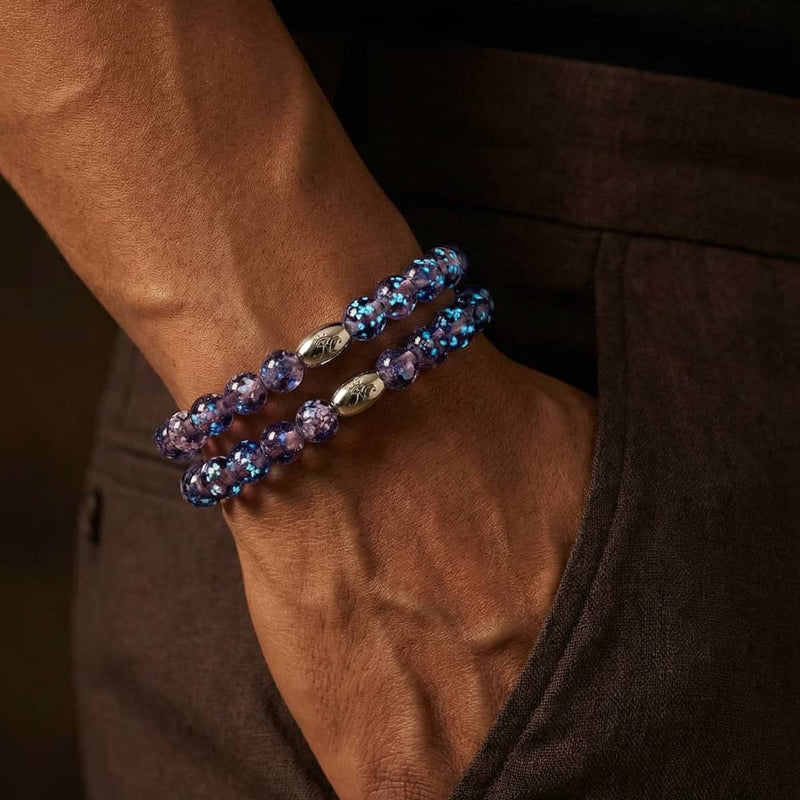 Purple Elixir | .925 Sterling Silver | Firefly Glass Bracelet