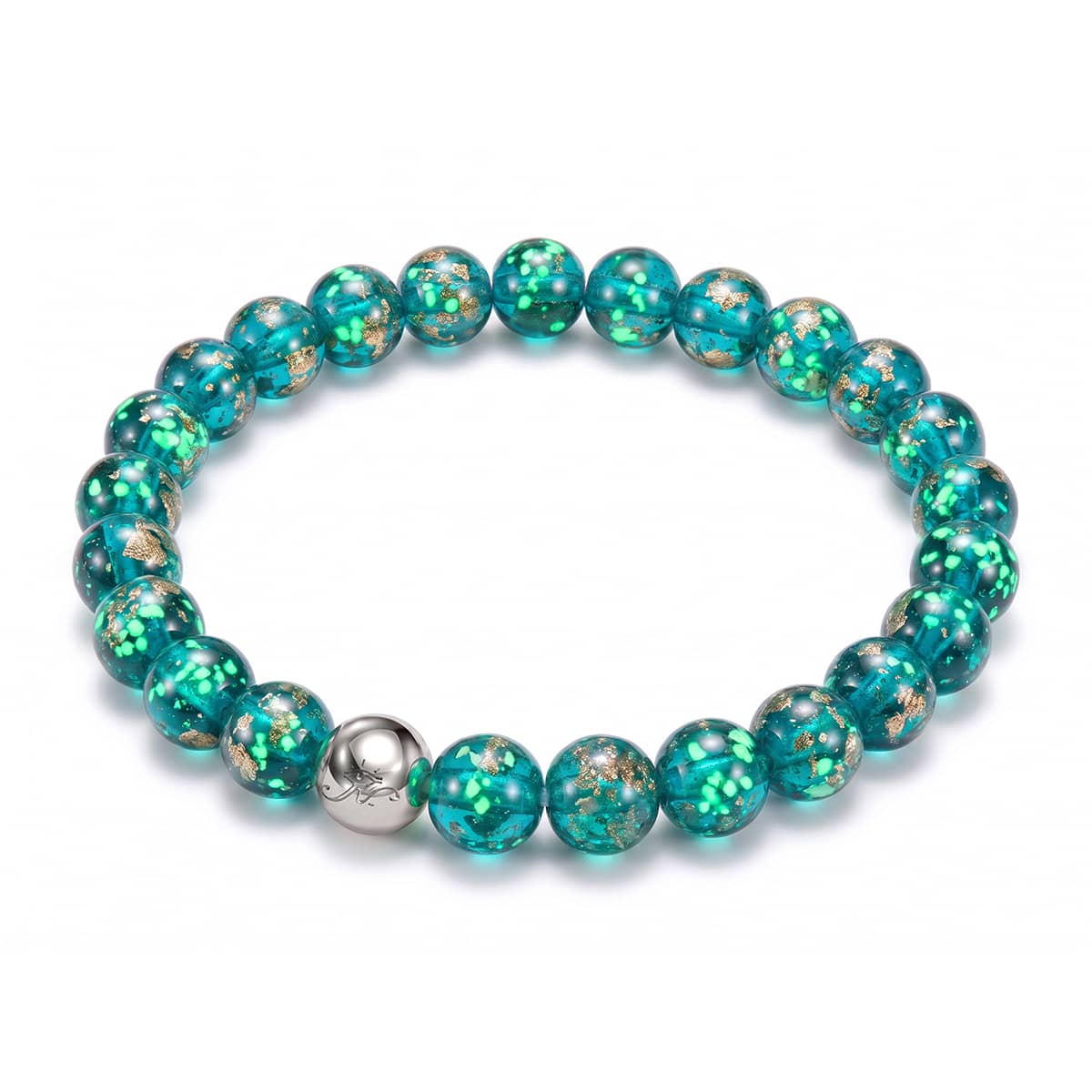 Teal | .925 Sterling Silver | Firefly Glass Bracelet