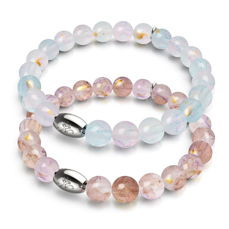 Aurum Glass .925 Silver Bracelet 2 Set