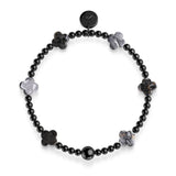 Luck in the Dark | Gunmetal | Clover Essence Bracelet