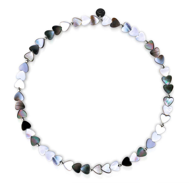 Black Mother of Pearl | .925 Sterling Silver | Heart Wrap
