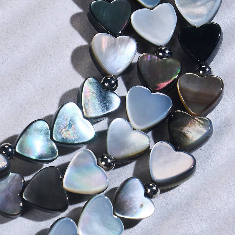 Black Mother of Pearl | .925 Sterling Silver | Heart Wrap