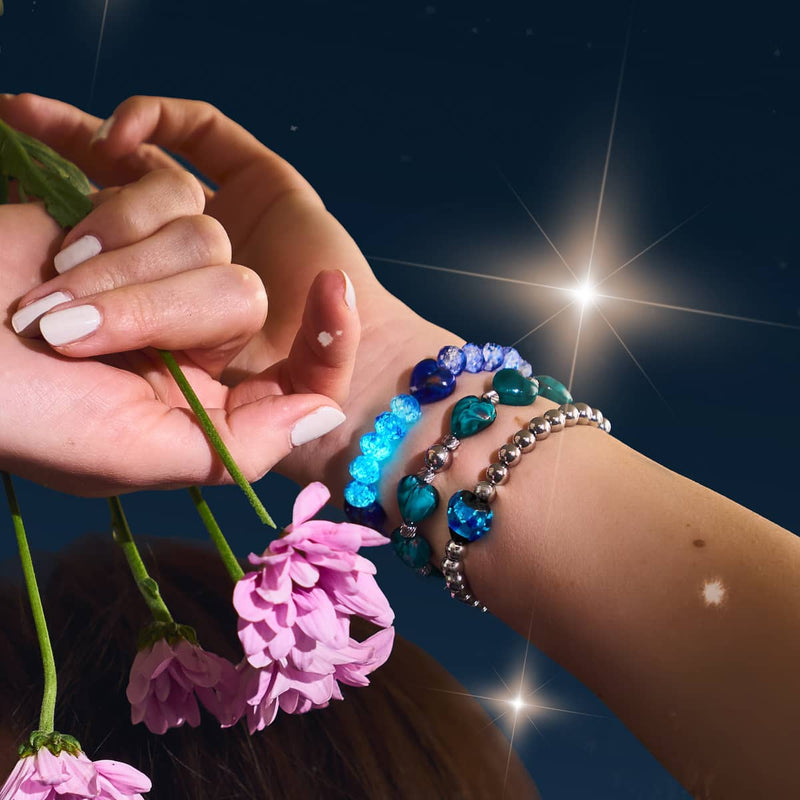 Seafoam Swirl | Crystal Heart Bracelet