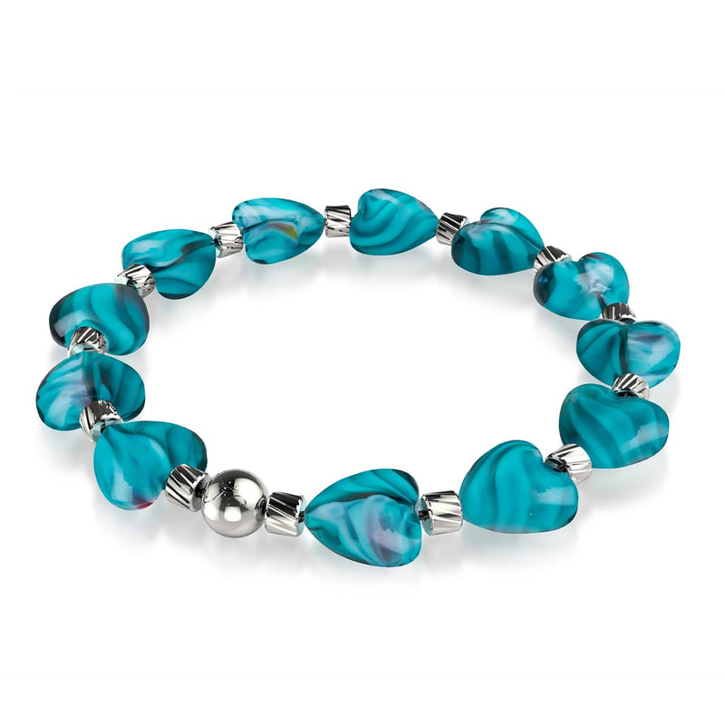 Seafoam Swirl | Crystal Heart Bracelet