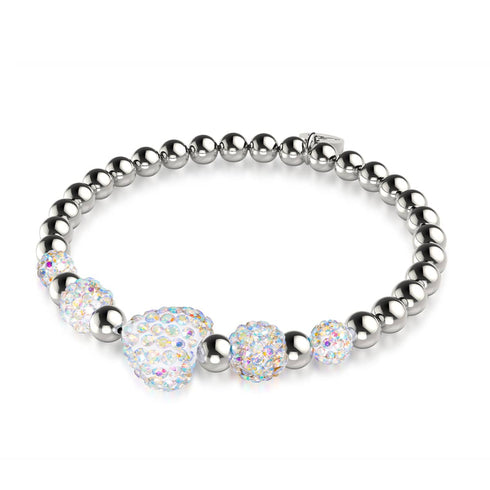 Unicorn White Crystal | Kikiballa Cascade Heart Bracelet