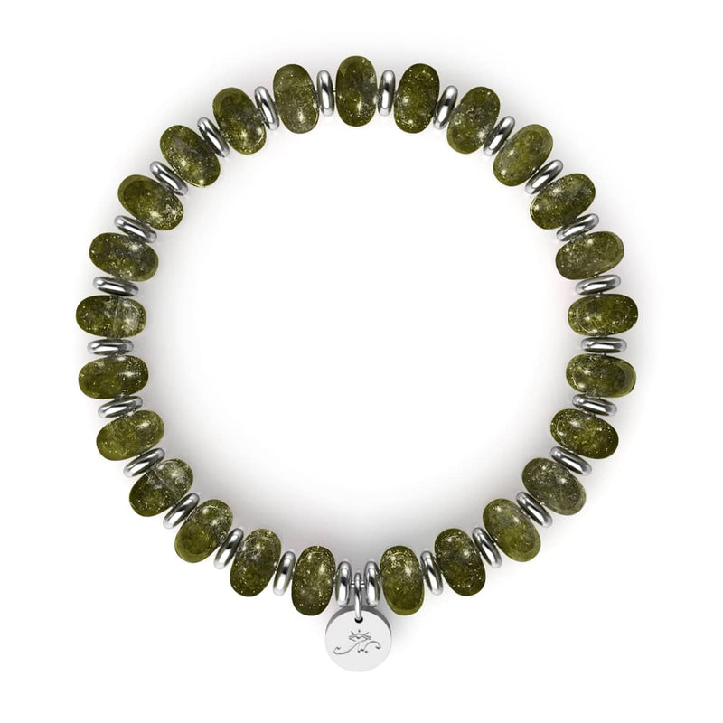 Olive Agate | Abacus Gemstone Bracelet