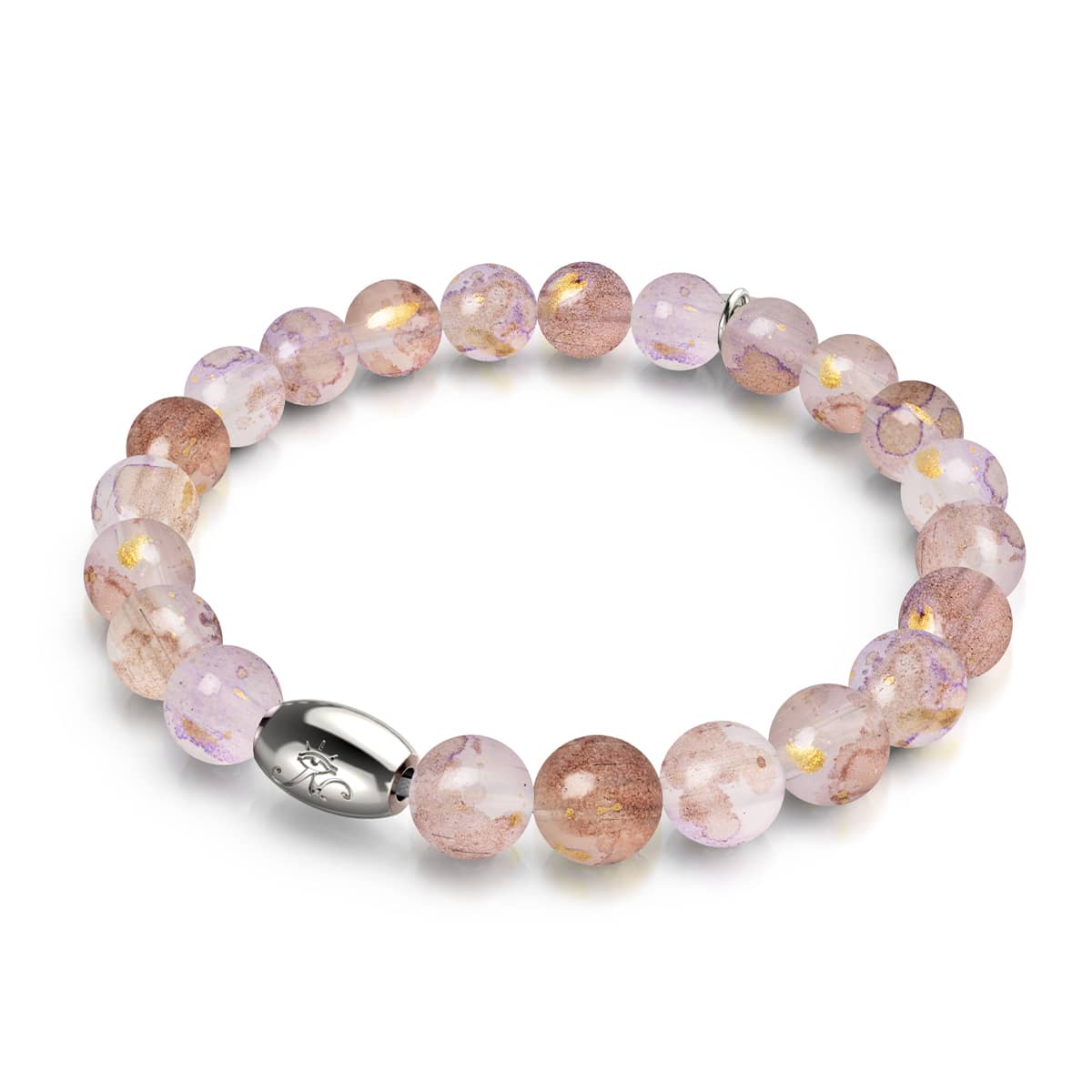 Plum Garden | .925 Sterling Silver | Aurum Glass Bracelet