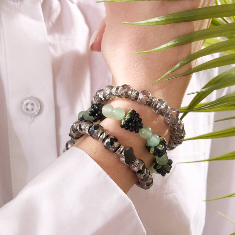 Black x Green Aventurine | .925 Sterling Silver | Berry Bracelet