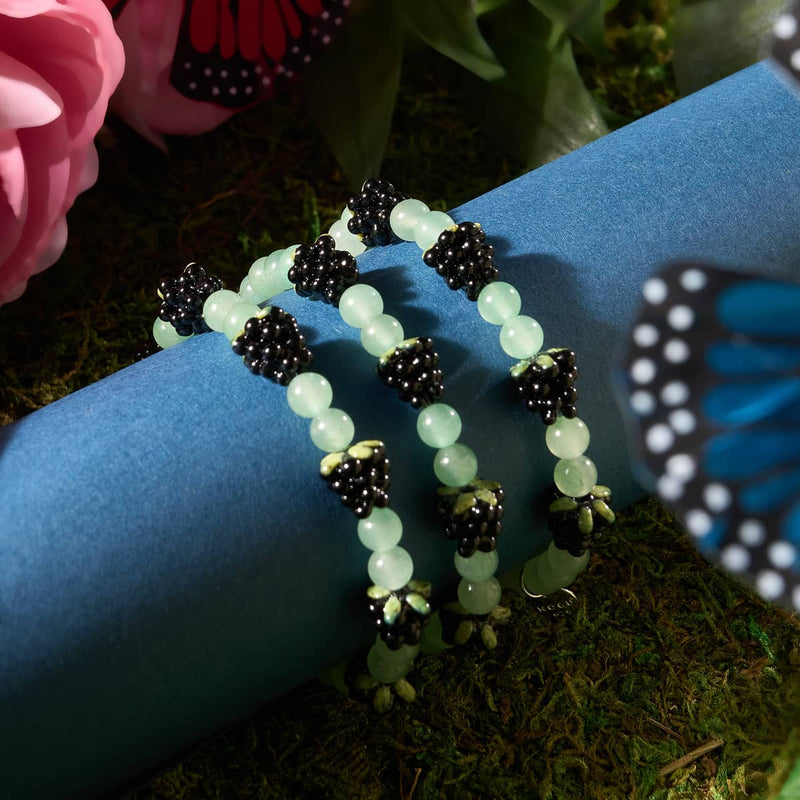 Black x Green Aventurine | .925 Sterling Silver | Berry Bracelet