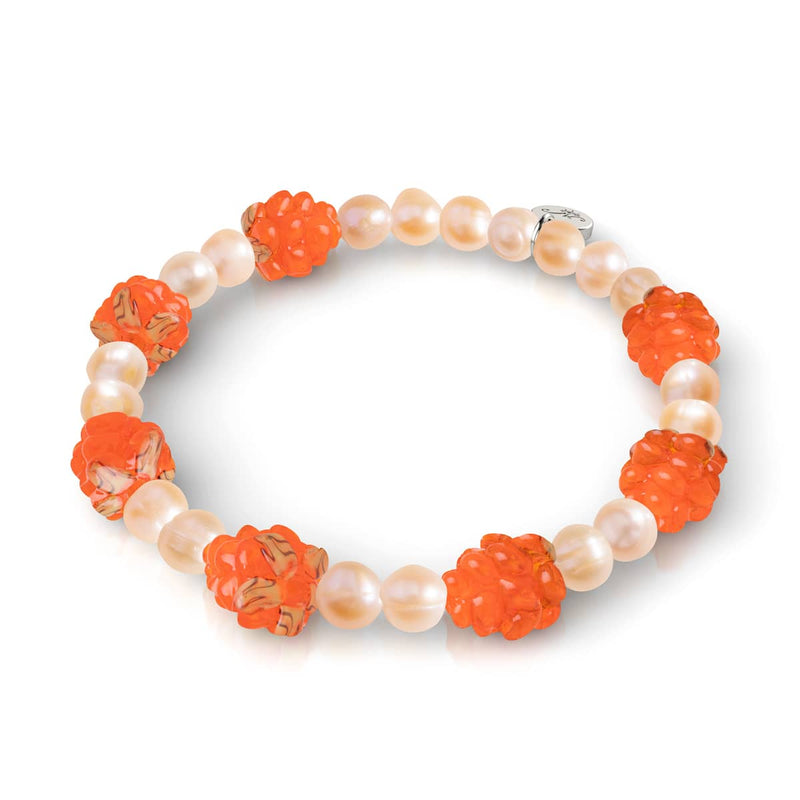 Orange x Champagne Pearl | .925 Sterling Silver | Berry Bracelet