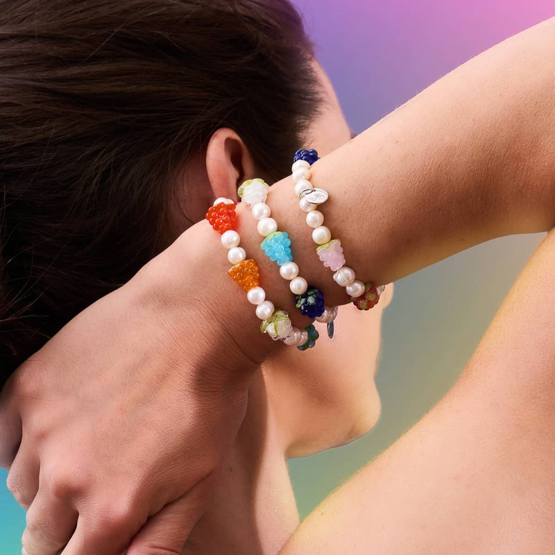 Rainbow x Ivory Pearl | .925 Sterling Silver | Berry Bracelet