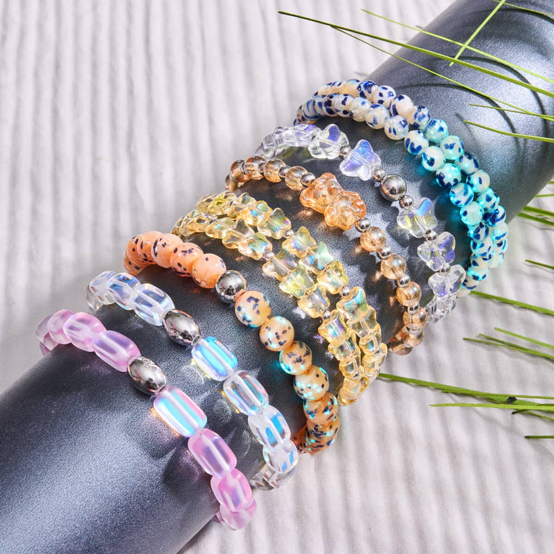 Morning Dew | Silver | Rainbow White Butterfly Bracelet