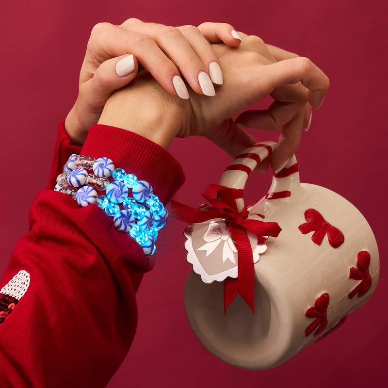 Blue Gumdrop | Silver | Lapis Flame Firefly Glass Bracelet