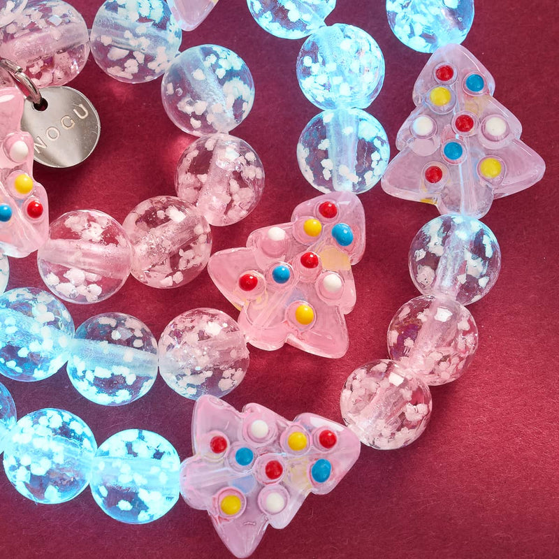 Pink Evergreen | Silver | Firefly Glass Bracelet